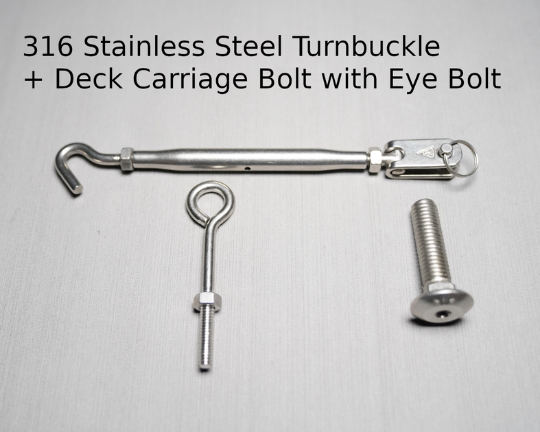 Eye Hooks Boat 316 Stainless Steel Deck-Mount Adjustable Fishing